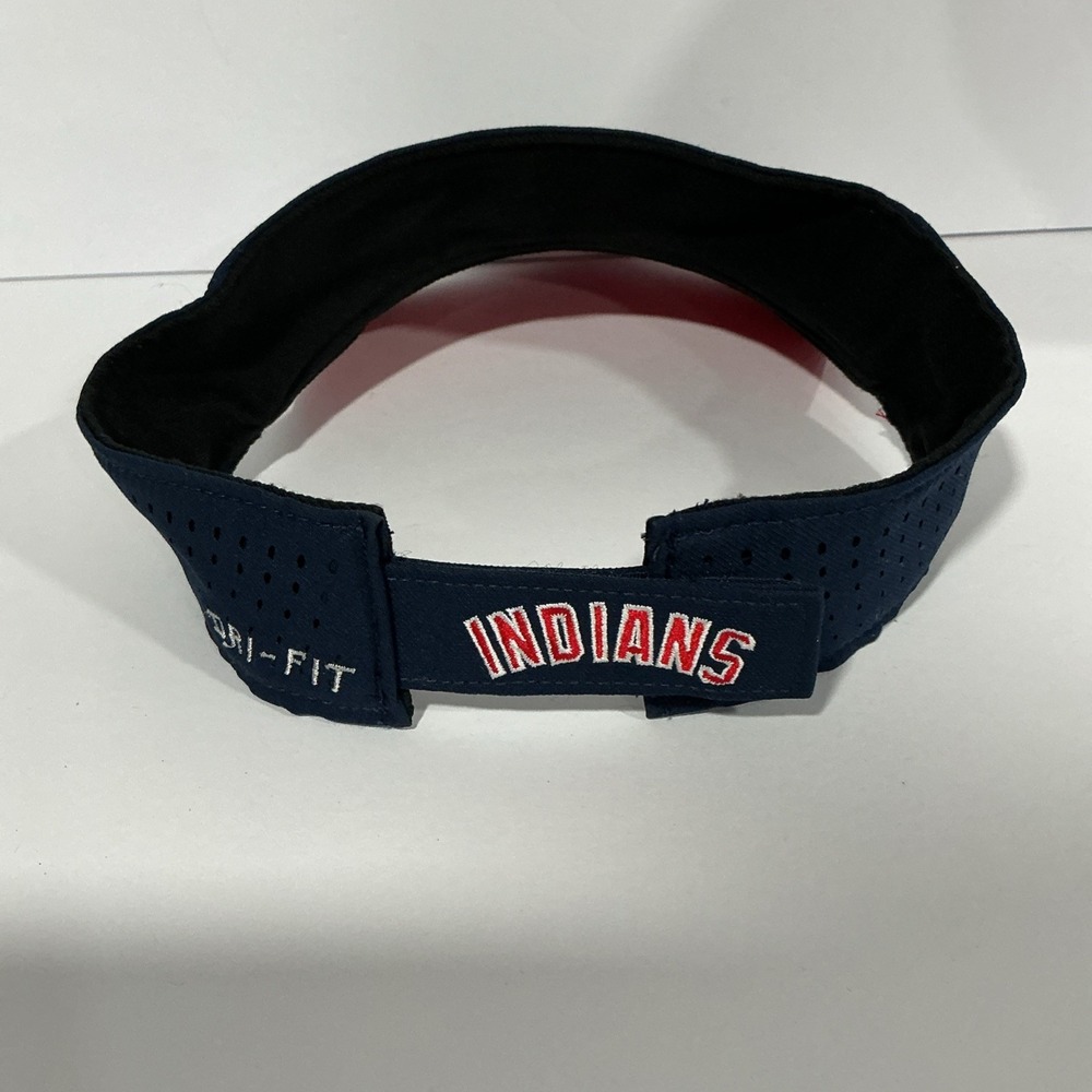 MLB Cleveland Indians Raised Baseball Visor Hat  Nike Dri-Fit Genuine Adjustable